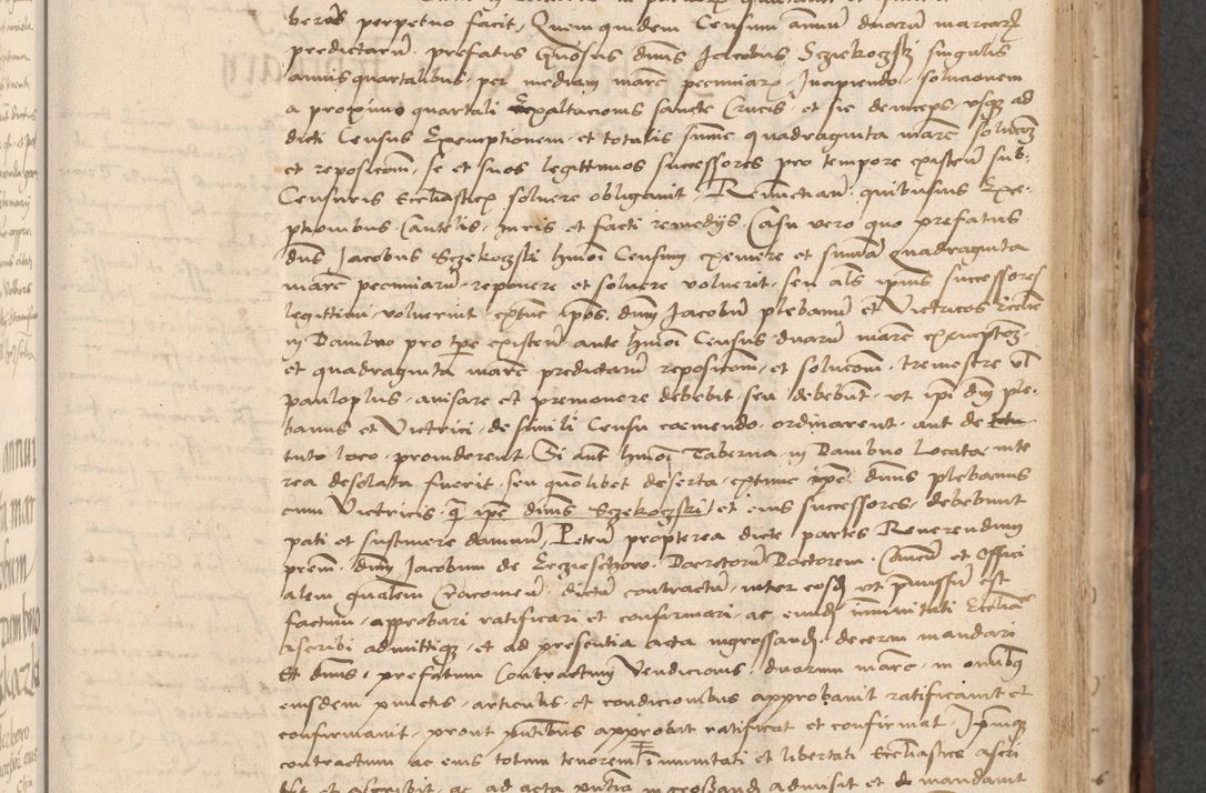 Zdjęcie nr 385 dla obiektu archiwalnego: INRI. Acta actorum, obligacionum et sentenciarum tam interlocutoriarum quam diffinitivarum coram reverendo patre ac egregio viro domino Jacobo Erciss[o]wski decretorum doctorem, canonico et officiali generali Cracoviensi ad annum Domini 1528, indicionem primam, pontificatus sanctissimi in Christo patris et domini domini Clementis divina probidendcia pape seprtimi, annum quintum, per Stanislaum de Mordi legalem consistorii notarium omine felici inchoantur