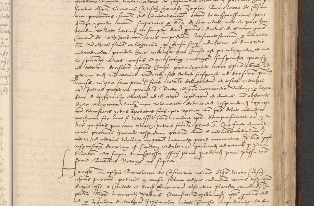 Zdjęcie nr 381 dla obiektu archiwalnego: INRI. Acta actorum, obligacionum et sentenciarum tam interlocutoriarum quam diffinitivarum coram reverendo patre ac egregio viro domino Jacobo Erciss[o]wski decretorum doctorem, canonico et officiali generali Cracoviensi ad annum Domini 1528, indicionem primam, pontificatus sanctissimi in Christo patris et domini domini Clementis divina probidendcia pape seprtimi, annum quintum, per Stanislaum de Mordi legalem consistorii notarium omine felici inchoantur