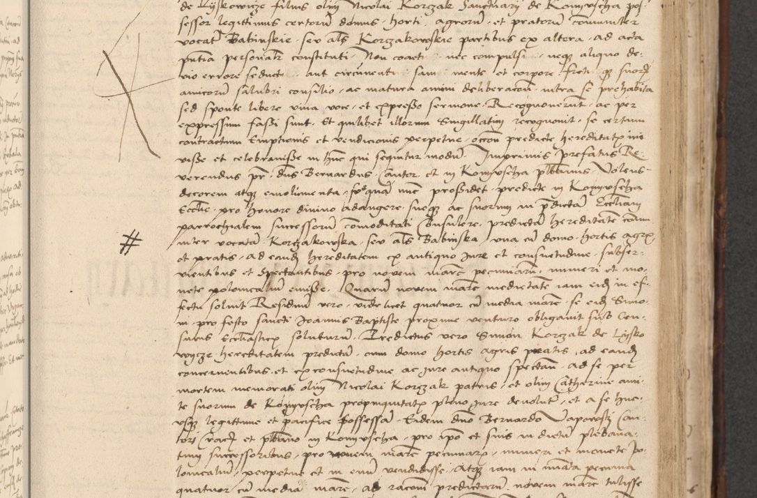 Zdjęcie nr 375 dla obiektu archiwalnego: INRI. Acta actorum, obligacionum et sentenciarum tam interlocutoriarum quam diffinitivarum coram reverendo patre ac egregio viro domino Jacobo Erciss[o]wski decretorum doctorem, canonico et officiali generali Cracoviensi ad annum Domini 1528, indicionem primam, pontificatus sanctissimi in Christo patris et domini domini Clementis divina probidendcia pape seprtimi, annum quintum, per Stanislaum de Mordi legalem consistorii notarium omine felici inchoantur