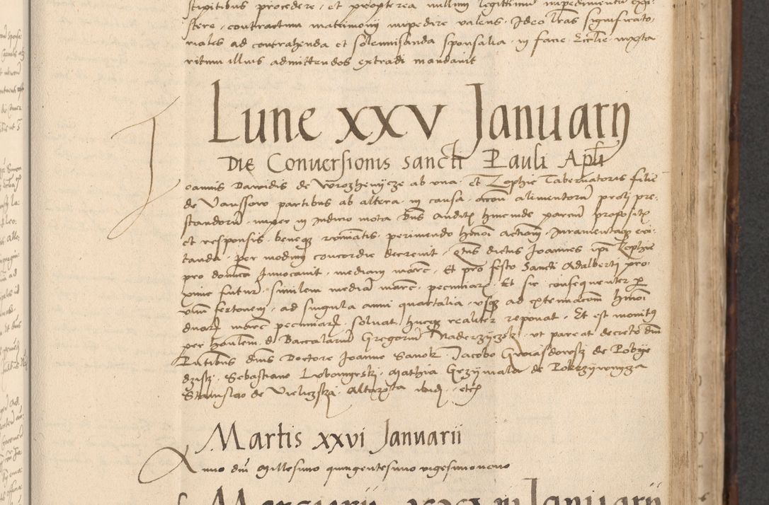 Zdjęcie nr 371 dla obiektu archiwalnego: INRI. Acta actorum, obligacionum et sentenciarum tam interlocutoriarum quam diffinitivarum coram reverendo patre ac egregio viro domino Jacobo Erciss[o]wski decretorum doctorem, canonico et officiali generali Cracoviensi ad annum Domini 1528, indicionem primam, pontificatus sanctissimi in Christo patris et domini domini Clementis divina probidendcia pape seprtimi, annum quintum, per Stanislaum de Mordi legalem consistorii notarium omine felici inchoantur