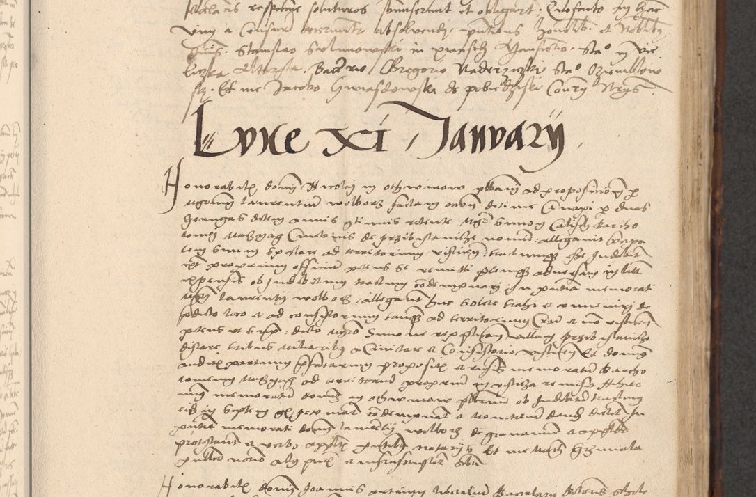 Zdjęcie nr 355 dla obiektu archiwalnego: INRI. Acta actorum, obligacionum et sentenciarum tam interlocutoriarum quam diffinitivarum coram reverendo patre ac egregio viro domino Jacobo Erciss[o]wski decretorum doctorem, canonico et officiali generali Cracoviensi ad annum Domini 1528, indicionem primam, pontificatus sanctissimi in Christo patris et domini domini Clementis divina probidendcia pape seprtimi, annum quintum, per Stanislaum de Mordi legalem consistorii notarium omine felici inchoantur