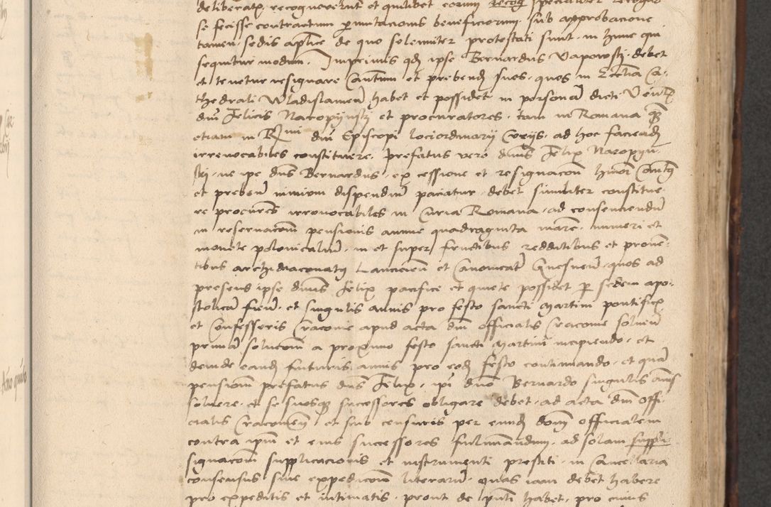 Zdjęcie nr 349 dla obiektu archiwalnego: INRI. Acta actorum, obligacionum et sentenciarum tam interlocutoriarum quam diffinitivarum coram reverendo patre ac egregio viro domino Jacobo Erciss[o]wski decretorum doctorem, canonico et officiali generali Cracoviensi ad annum Domini 1528, indicionem primam, pontificatus sanctissimi in Christo patris et domini domini Clementis divina probidendcia pape seprtimi, annum quintum, per Stanislaum de Mordi legalem consistorii notarium omine felici inchoantur