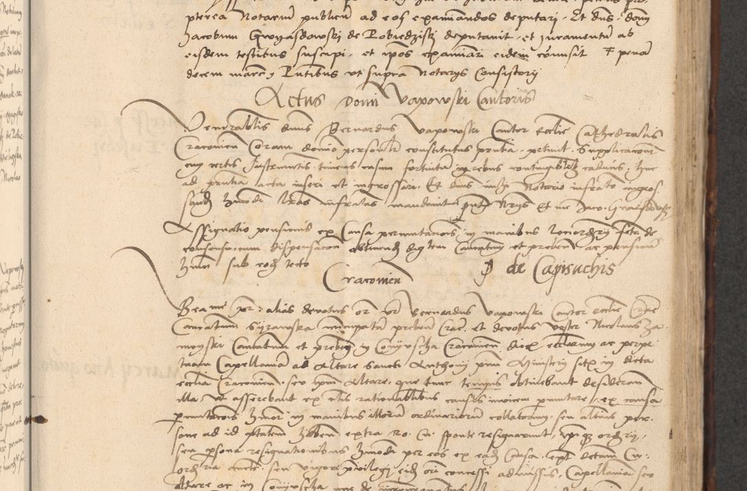 Zdjęcie nr 347 dla obiektu archiwalnego: INRI. Acta actorum, obligacionum et sentenciarum tam interlocutoriarum quam diffinitivarum coram reverendo patre ac egregio viro domino Jacobo Erciss[o]wski decretorum doctorem, canonico et officiali generali Cracoviensi ad annum Domini 1528, indicionem primam, pontificatus sanctissimi in Christo patris et domini domini Clementis divina probidendcia pape seprtimi, annum quintum, per Stanislaum de Mordi legalem consistorii notarium omine felici inchoantur