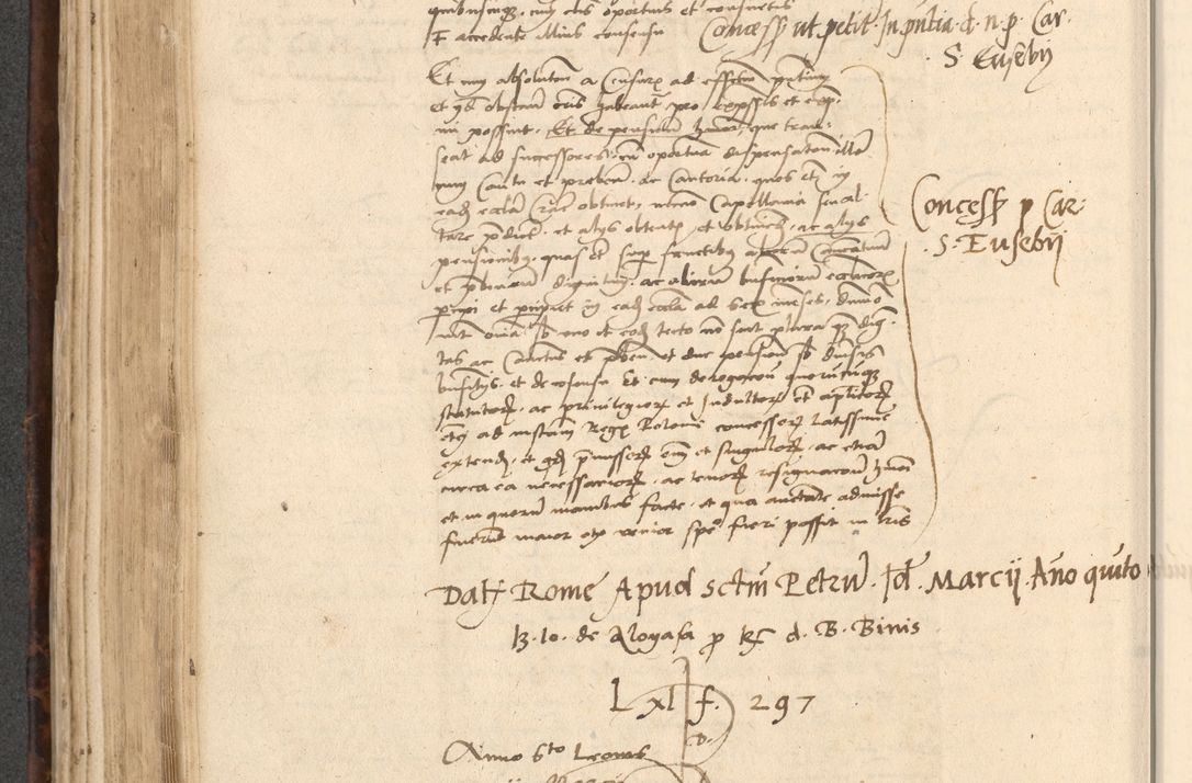 Zdjęcie nr 348 dla obiektu archiwalnego: INRI. Acta actorum, obligacionum et sentenciarum tam interlocutoriarum quam diffinitivarum coram reverendo patre ac egregio viro domino Jacobo Erciss[o]wski decretorum doctorem, canonico et officiali generali Cracoviensi ad annum Domini 1528, indicionem primam, pontificatus sanctissimi in Christo patris et domini domini Clementis divina probidendcia pape seprtimi, annum quintum, per Stanislaum de Mordi legalem consistorii notarium omine felici inchoantur