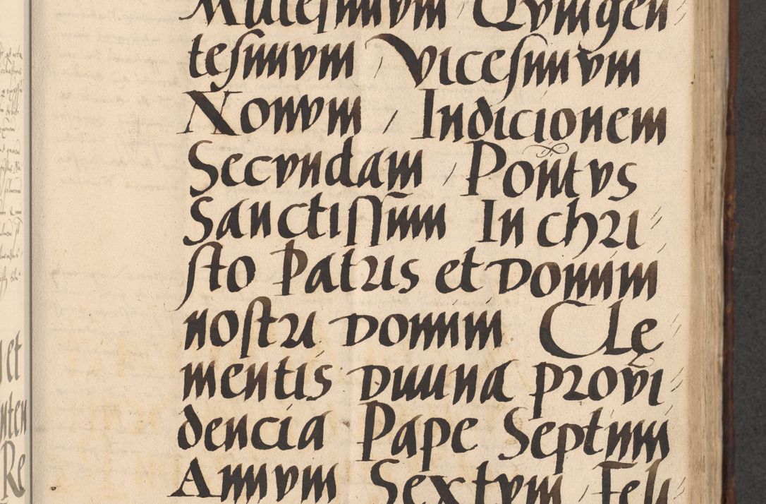 Zdjęcie nr 345 dla obiektu archiwalnego: INRI. Acta actorum, obligacionum et sentenciarum tam interlocutoriarum quam diffinitivarum coram reverendo patre ac egregio viro domino Jacobo Erciss[o]wski decretorum doctorem, canonico et officiali generali Cracoviensi ad annum Domini 1528, indicionem primam, pontificatus sanctissimi in Christo patris et domini domini Clementis divina probidendcia pape seprtimi, annum quintum, per Stanislaum de Mordi legalem consistorii notarium omine felici inchoantur