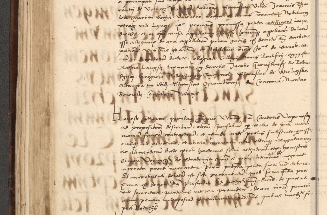 Zdjęcie nr 346 dla obiektu archiwalnego: INRI. Acta actorum, obligacionum et sentenciarum tam interlocutoriarum quam diffinitivarum coram reverendo patre ac egregio viro domino Jacobo Erciss[o]wski decretorum doctorem, canonico et officiali generali Cracoviensi ad annum Domini 1528, indicionem primam, pontificatus sanctissimi in Christo patris et domini domini Clementis divina probidendcia pape seprtimi, annum quintum, per Stanislaum de Mordi legalem consistorii notarium omine felici inchoantur