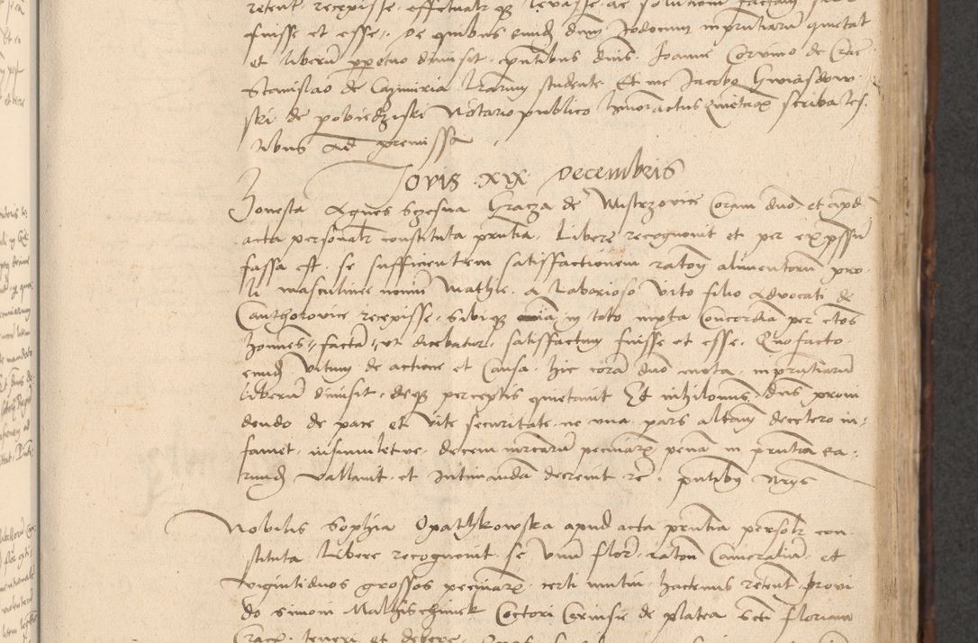 Zdjęcie nr 339 dla obiektu archiwalnego: INRI. Acta actorum, obligacionum et sentenciarum tam interlocutoriarum quam diffinitivarum coram reverendo patre ac egregio viro domino Jacobo Erciss[o]wski decretorum doctorem, canonico et officiali generali Cracoviensi ad annum Domini 1528, indicionem primam, pontificatus sanctissimi in Christo patris et domini domini Clementis divina probidendcia pape seprtimi, annum quintum, per Stanislaum de Mordi legalem consistorii notarium omine felici inchoantur