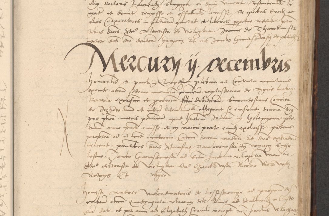 Zdjęcie nr 325 dla obiektu archiwalnego: INRI. Acta actorum, obligacionum et sentenciarum tam interlocutoriarum quam diffinitivarum coram reverendo patre ac egregio viro domino Jacobo Erciss[o]wski decretorum doctorem, canonico et officiali generali Cracoviensi ad annum Domini 1528, indicionem primam, pontificatus sanctissimi in Christo patris et domini domini Clementis divina probidendcia pape seprtimi, annum quintum, per Stanislaum de Mordi legalem consistorii notarium omine felici inchoantur