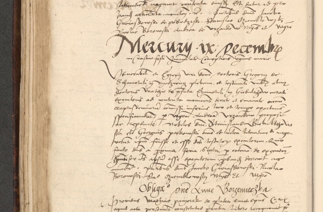 Zdjęcie nr 328 dla obiektu archiwalnego: INRI. Acta actorum, obligacionum et sentenciarum tam interlocutoriarum quam diffinitivarum coram reverendo patre ac egregio viro domino Jacobo Erciss[o]wski decretorum doctorem, canonico et officiali generali Cracoviensi ad annum Domini 1528, indicionem primam, pontificatus sanctissimi in Christo patris et domini domini Clementis divina probidendcia pape seprtimi, annum quintum, per Stanislaum de Mordi legalem consistorii notarium omine felici inchoantur