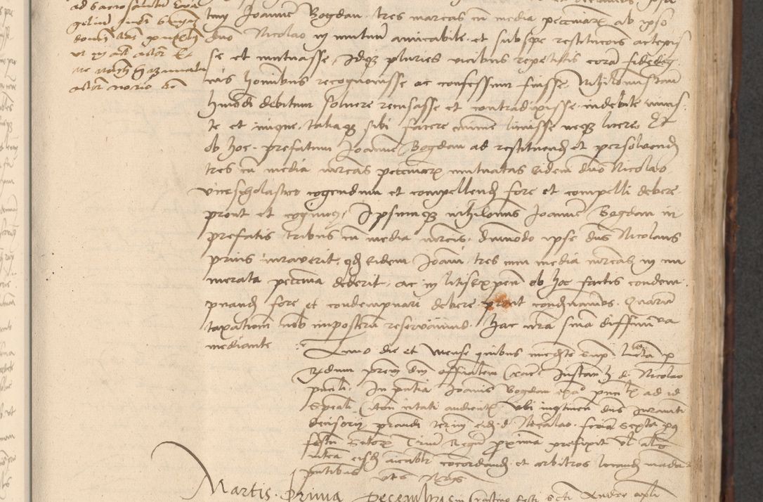 Zdjęcie nr 323 dla obiektu archiwalnego: INRI. Acta actorum, obligacionum et sentenciarum tam interlocutoriarum quam diffinitivarum coram reverendo patre ac egregio viro domino Jacobo Erciss[o]wski decretorum doctorem, canonico et officiali generali Cracoviensi ad annum Domini 1528, indicionem primam, pontificatus sanctissimi in Christo patris et domini domini Clementis divina probidendcia pape seprtimi, annum quintum, per Stanislaum de Mordi legalem consistorii notarium omine felici inchoantur