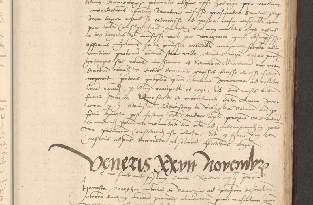 Zdjęcie nr 317 dla obiektu archiwalnego: INRI. Acta actorum, obligacionum et sentenciarum tam interlocutoriarum quam diffinitivarum coram reverendo patre ac egregio viro domino Jacobo Erciss[o]wski decretorum doctorem, canonico et officiali generali Cracoviensi ad annum Domini 1528, indicionem primam, pontificatus sanctissimi in Christo patris et domini domini Clementis divina probidendcia pape seprtimi, annum quintum, per Stanislaum de Mordi legalem consistorii notarium omine felici inchoantur