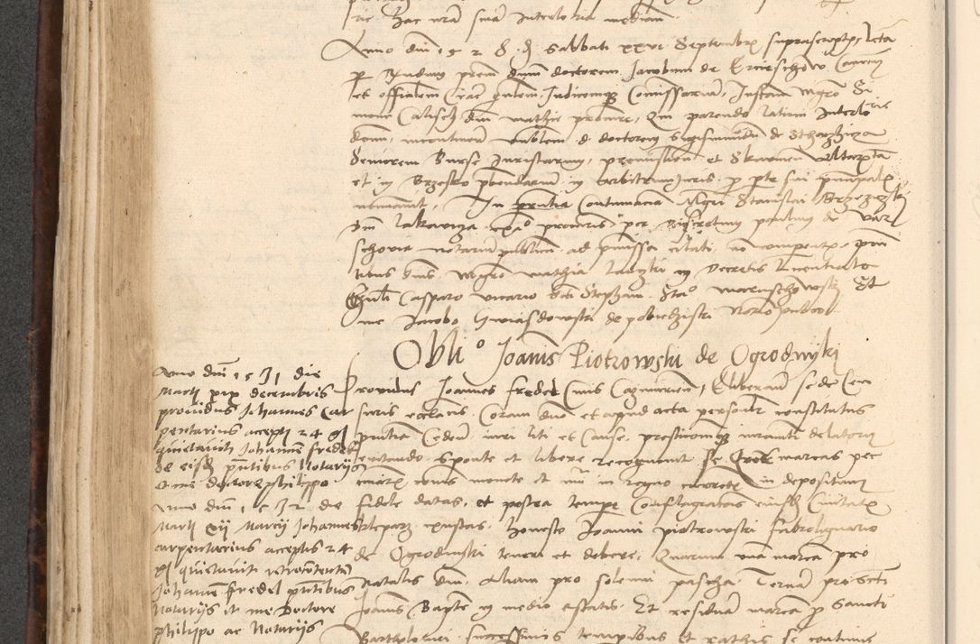 Zdjęcie nr 314 dla obiektu archiwalnego: INRI. Acta actorum, obligacionum et sentenciarum tam interlocutoriarum quam diffinitivarum coram reverendo patre ac egregio viro domino Jacobo Erciss[o]wski decretorum doctorem, canonico et officiali generali Cracoviensi ad annum Domini 1528, indicionem primam, pontificatus sanctissimi in Christo patris et domini domini Clementis divina probidendcia pape seprtimi, annum quintum, per Stanislaum de Mordi legalem consistorii notarium omine felici inchoantur