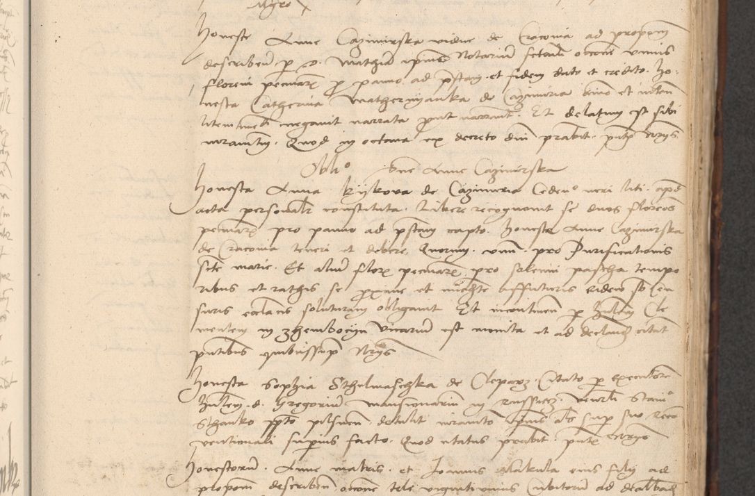 Zdjęcie nr 307 dla obiektu archiwalnego: INRI. Acta actorum, obligacionum et sentenciarum tam interlocutoriarum quam diffinitivarum coram reverendo patre ac egregio viro domino Jacobo Erciss[o]wski decretorum doctorem, canonico et officiali generali Cracoviensi ad annum Domini 1528, indicionem primam, pontificatus sanctissimi in Christo patris et domini domini Clementis divina probidendcia pape seprtimi, annum quintum, per Stanislaum de Mordi legalem consistorii notarium omine felici inchoantur
