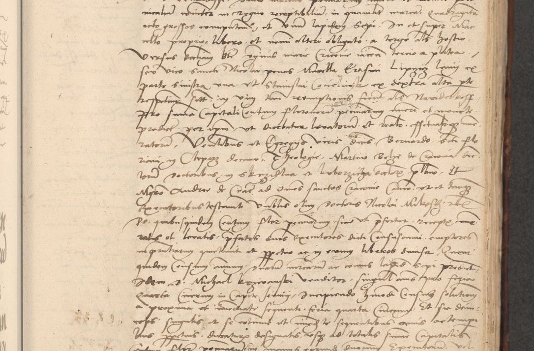 Zdjęcie nr 303 dla obiektu archiwalnego: INRI. Acta actorum, obligacionum et sentenciarum tam interlocutoriarum quam diffinitivarum coram reverendo patre ac egregio viro domino Jacobo Erciss[o]wski decretorum doctorem, canonico et officiali generali Cracoviensi ad annum Domini 1528, indicionem primam, pontificatus sanctissimi in Christo patris et domini domini Clementis divina probidendcia pape seprtimi, annum quintum, per Stanislaum de Mordi legalem consistorii notarium omine felici inchoantur