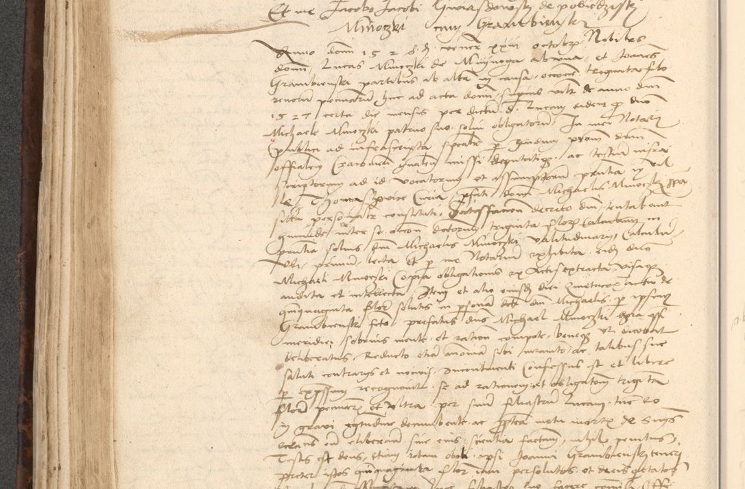 Zdjęcie nr 300 dla obiektu archiwalnego: INRI. Acta actorum, obligacionum et sentenciarum tam interlocutoriarum quam diffinitivarum coram reverendo patre ac egregio viro domino Jacobo Erciss[o]wski decretorum doctorem, canonico et officiali generali Cracoviensi ad annum Domini 1528, indicionem primam, pontificatus sanctissimi in Christo patris et domini domini Clementis divina probidendcia pape seprtimi, annum quintum, per Stanislaum de Mordi legalem consistorii notarium omine felici inchoantur