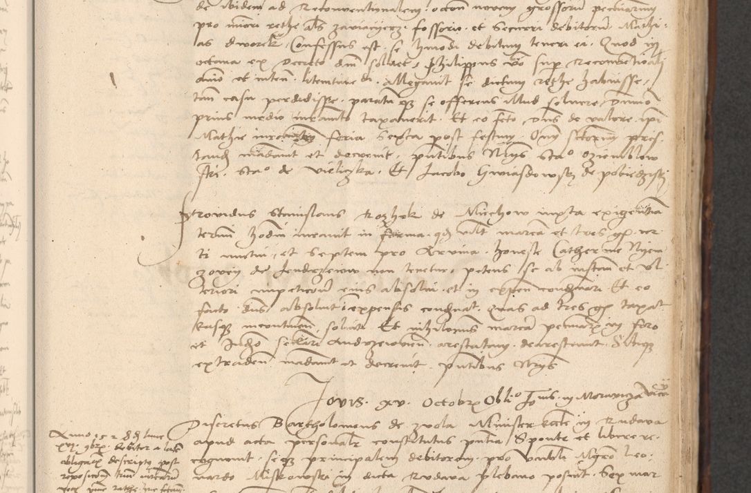 Zdjęcie nr 289 dla obiektu archiwalnego: INRI. Acta actorum, obligacionum et sentenciarum tam interlocutoriarum quam diffinitivarum coram reverendo patre ac egregio viro domino Jacobo Erciss[o]wski decretorum doctorem, canonico et officiali generali Cracoviensi ad annum Domini 1528, indicionem primam, pontificatus sanctissimi in Christo patris et domini domini Clementis divina probidendcia pape seprtimi, annum quintum, per Stanislaum de Mordi legalem consistorii notarium omine felici inchoantur