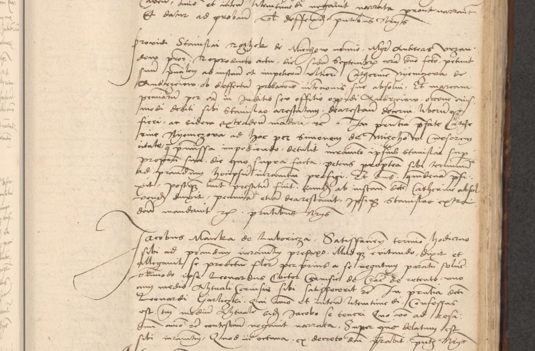 Zdjęcie nr 275 dla obiektu archiwalnego: INRI. Acta actorum, obligacionum et sentenciarum tam interlocutoriarum quam diffinitivarum coram reverendo patre ac egregio viro domino Jacobo Erciss[o]wski decretorum doctorem, canonico et officiali generali Cracoviensi ad annum Domini 1528, indicionem primam, pontificatus sanctissimi in Christo patris et domini domini Clementis divina probidendcia pape seprtimi, annum quintum, per Stanislaum de Mordi legalem consistorii notarium omine felici inchoantur