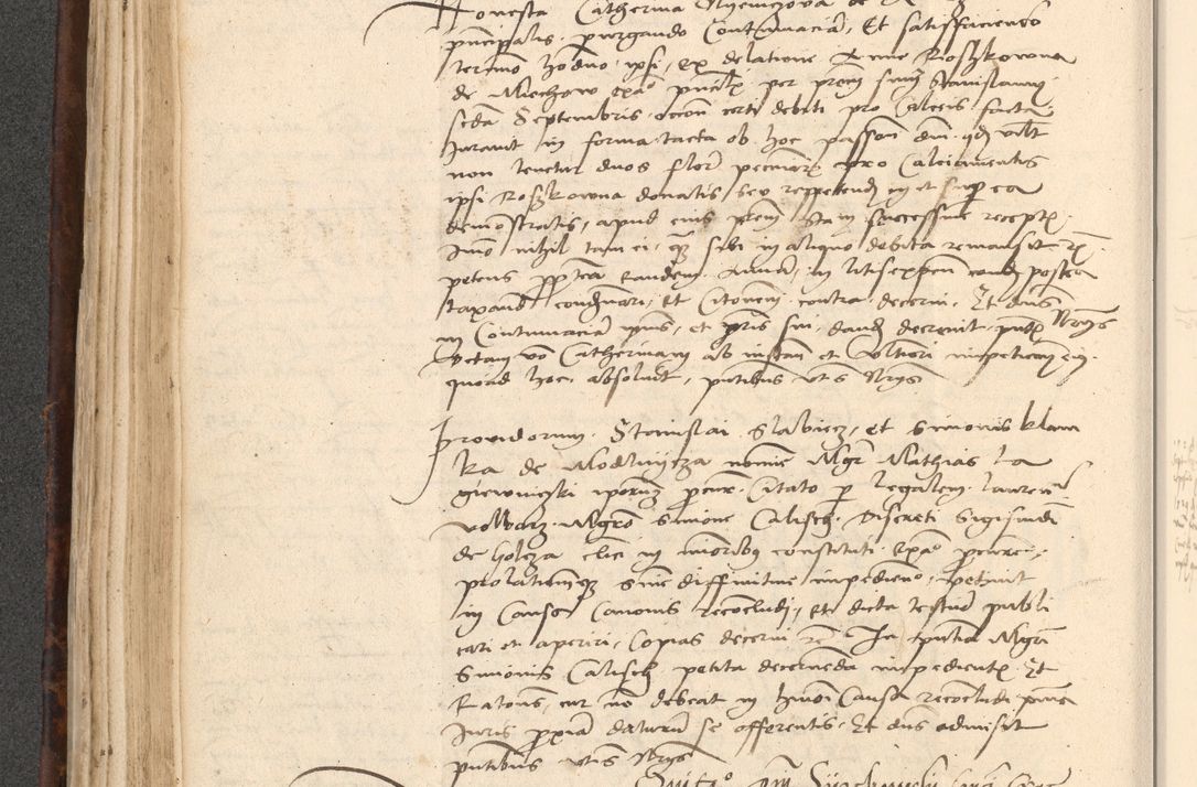 Zdjęcie nr 262 dla obiektu archiwalnego: INRI. Acta actorum, obligacionum et sentenciarum tam interlocutoriarum quam diffinitivarum coram reverendo patre ac egregio viro domino Jacobo Erciss[o]wski decretorum doctorem, canonico et officiali generali Cracoviensi ad annum Domini 1528, indicionem primam, pontificatus sanctissimi in Christo patris et domini domini Clementis divina probidendcia pape seprtimi, annum quintum, per Stanislaum de Mordi legalem consistorii notarium omine felici inchoantur