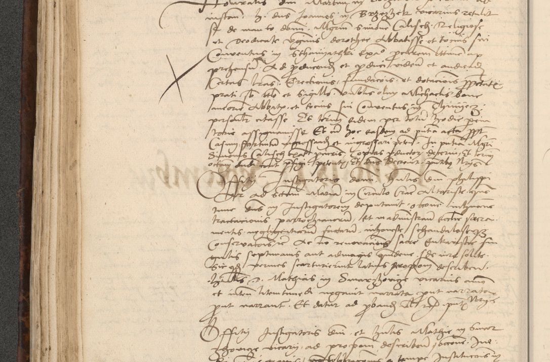 Zdjęcie nr 254 dla obiektu archiwalnego: INRI. Acta actorum, obligacionum et sentenciarum tam interlocutoriarum quam diffinitivarum coram reverendo patre ac egregio viro domino Jacobo Erciss[o]wski decretorum doctorem, canonico et officiali generali Cracoviensi ad annum Domini 1528, indicionem primam, pontificatus sanctissimi in Christo patris et domini domini Clementis divina probidendcia pape seprtimi, annum quintum, per Stanislaum de Mordi legalem consistorii notarium omine felici inchoantur