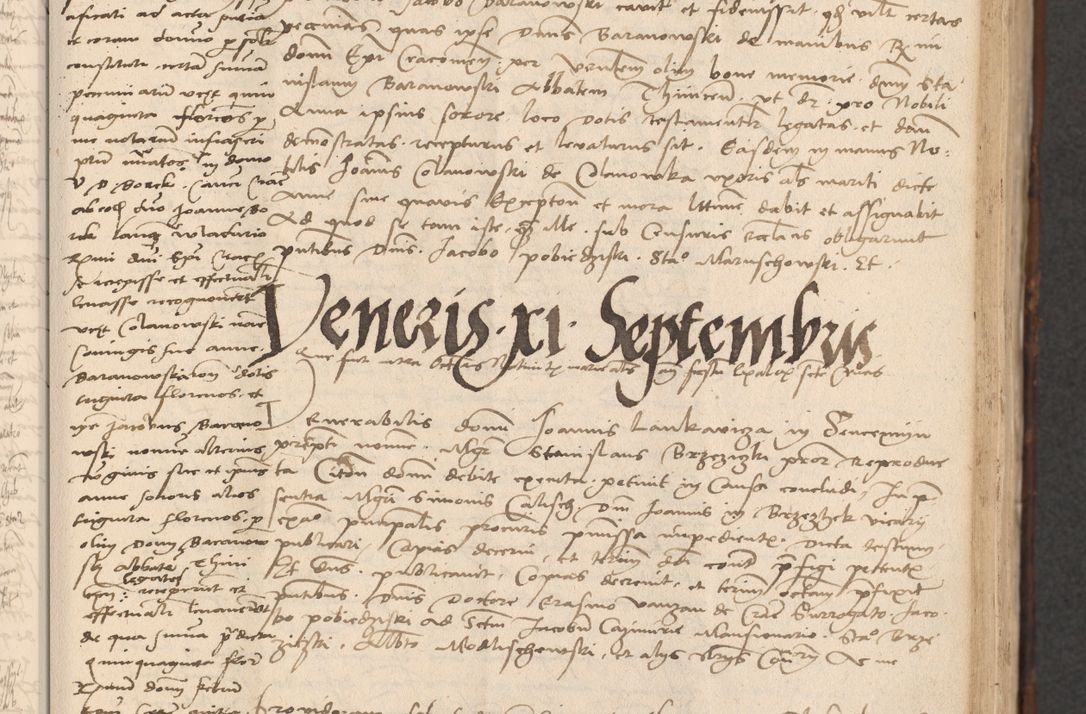 Zdjęcie nr 253 dla obiektu archiwalnego: INRI. Acta actorum, obligacionum et sentenciarum tam interlocutoriarum quam diffinitivarum coram reverendo patre ac egregio viro domino Jacobo Erciss[o]wski decretorum doctorem, canonico et officiali generali Cracoviensi ad annum Domini 1528, indicionem primam, pontificatus sanctissimi in Christo patris et domini domini Clementis divina probidendcia pape seprtimi, annum quintum, per Stanislaum de Mordi legalem consistorii notarium omine felici inchoantur