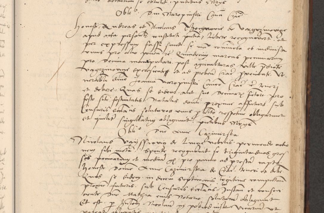 Zdjęcie nr 235 dla obiektu archiwalnego: INRI. Acta actorum, obligacionum et sentenciarum tam interlocutoriarum quam diffinitivarum coram reverendo patre ac egregio viro domino Jacobo Erciss[o]wski decretorum doctorem, canonico et officiali generali Cracoviensi ad annum Domini 1528, indicionem primam, pontificatus sanctissimi in Christo patris et domini domini Clementis divina probidendcia pape seprtimi, annum quintum, per Stanislaum de Mordi legalem consistorii notarium omine felici inchoantur