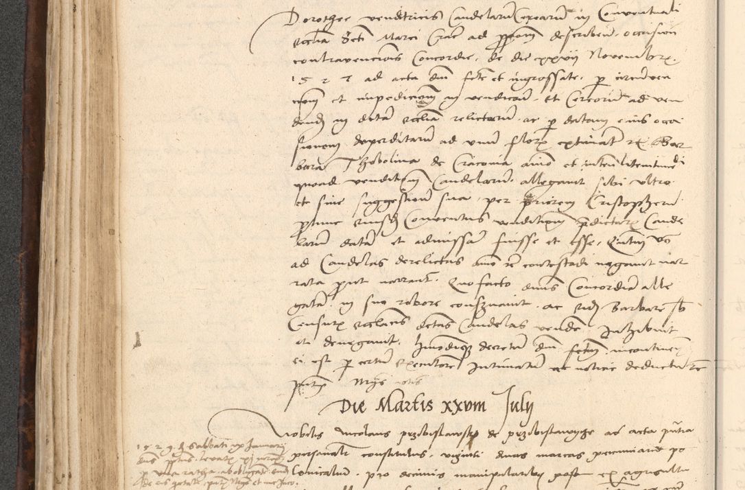 Zdjęcie nr 224 dla obiektu archiwalnego: INRI. Acta actorum, obligacionum et sentenciarum tam interlocutoriarum quam diffinitivarum coram reverendo patre ac egregio viro domino Jacobo Erciss[o]wski decretorum doctorem, canonico et officiali generali Cracoviensi ad annum Domini 1528, indicionem primam, pontificatus sanctissimi in Christo patris et domini domini Clementis divina probidendcia pape seprtimi, annum quintum, per Stanislaum de Mordi legalem consistorii notarium omine felici inchoantur