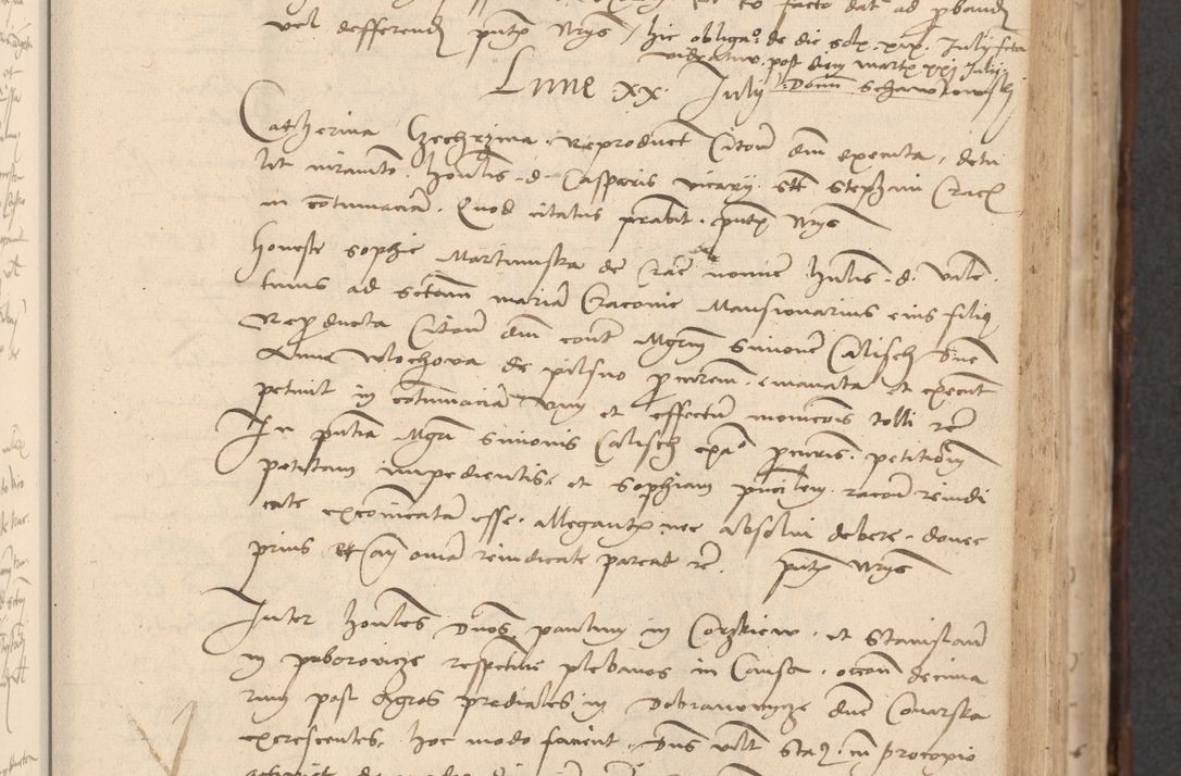 Zdjęcie nr 219 dla obiektu archiwalnego: INRI. Acta actorum, obligacionum et sentenciarum tam interlocutoriarum quam diffinitivarum coram reverendo patre ac egregio viro domino Jacobo Erciss[o]wski decretorum doctorem, canonico et officiali generali Cracoviensi ad annum Domini 1528, indicionem primam, pontificatus sanctissimi in Christo patris et domini domini Clementis divina probidendcia pape seprtimi, annum quintum, per Stanislaum de Mordi legalem consistorii notarium omine felici inchoantur