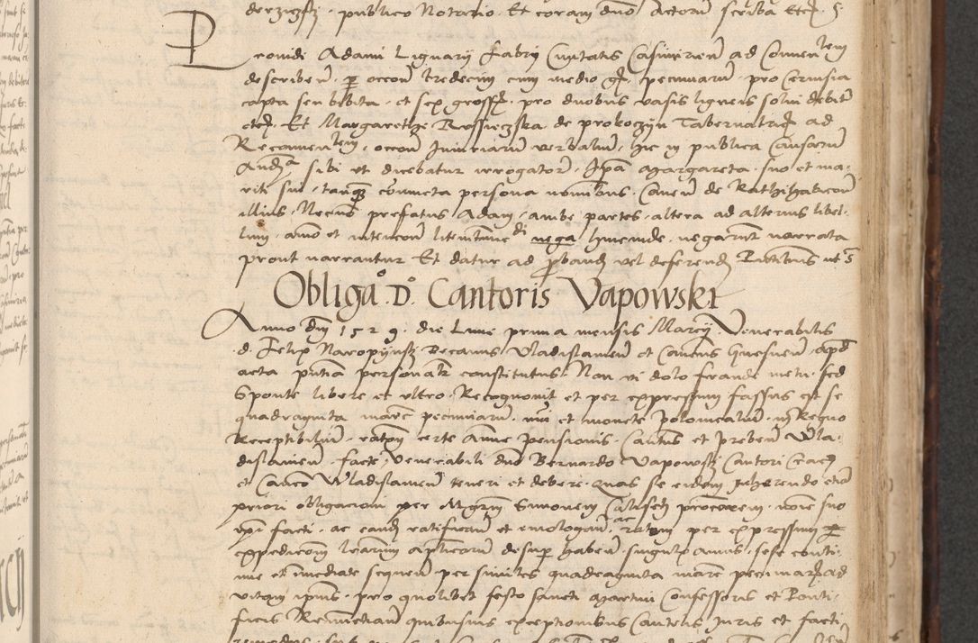 Zdjęcie nr 405 dla obiektu archiwalnego: INRI. Acta actorum, obligacionum et sentenciarum tam interlocutoriarum quam diffinitivarum coram reverendo patre ac egregio viro domino Jacobo Erciss[o]wski decretorum doctorem, canonico et officiali generali Cracoviensi ad annum Domini 1528, indicionem primam, pontificatus sanctissimi in Christo patris et domini domini Clementis divina probidendcia pape seprtimi, annum quintum, per Stanislaum de Mordi legalem consistorii notarium omine felici inchoantur