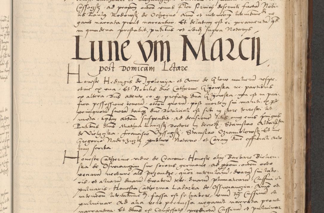 Zdjęcie nr 409 dla obiektu archiwalnego: INRI. Acta actorum, obligacionum et sentenciarum tam interlocutoriarum quam diffinitivarum coram reverendo patre ac egregio viro domino Jacobo Erciss[o]wski decretorum doctorem, canonico et officiali generali Cracoviensi ad annum Domini 1528, indicionem primam, pontificatus sanctissimi in Christo patris et domini domini Clementis divina probidendcia pape seprtimi, annum quintum, per Stanislaum de Mordi legalem consistorii notarium omine felici inchoantur