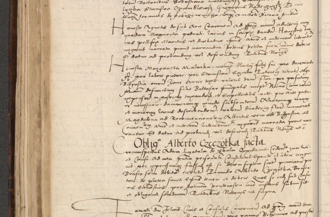 Zdjęcie nr 406 dla obiektu archiwalnego: INRI. Acta actorum, obligacionum et sentenciarum tam interlocutoriarum quam diffinitivarum coram reverendo patre ac egregio viro domino Jacobo Erciss[o]wski decretorum doctorem, canonico et officiali generali Cracoviensi ad annum Domini 1528, indicionem primam, pontificatus sanctissimi in Christo patris et domini domini Clementis divina probidendcia pape seprtimi, annum quintum, per Stanislaum de Mordi legalem consistorii notarium omine felici inchoantur