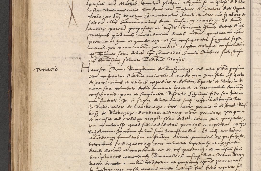 Zdjęcie nr 604 dla obiektu archiwalnego: INRI. Acta actorum, obligacionum et sentenciarum tam interlocutoriarum quam diffinitivarum coram reverendo patre ac egregio viro domino Jacobo Erciss[o]wski decretorum doctorem, canonico et officiali generali Cracoviensi ad annum Domini 1528, indicionem primam, pontificatus sanctissimi in Christo patris et domini domini Clementis divina probidendcia pape seprtimi, annum quintum, per Stanislaum de Mordi legalem consistorii notarium omine felici inchoantur