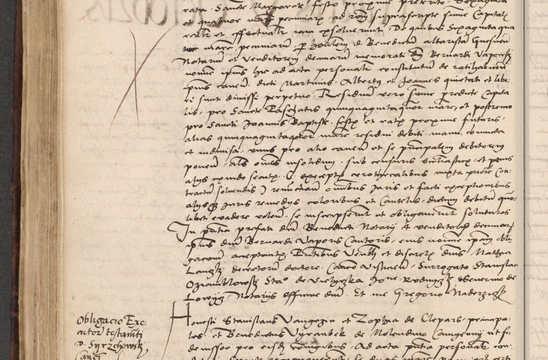 Zdjęcie nr 602 dla obiektu archiwalnego: INRI. Acta actorum, obligacionum et sentenciarum tam interlocutoriarum quam diffinitivarum coram reverendo patre ac egregio viro domino Jacobo Erciss[o]wski decretorum doctorem, canonico et officiali generali Cracoviensi ad annum Domini 1528, indicionem primam, pontificatus sanctissimi in Christo patris et domini domini Clementis divina probidendcia pape seprtimi, annum quintum, per Stanislaum de Mordi legalem consistorii notarium omine felici inchoantur