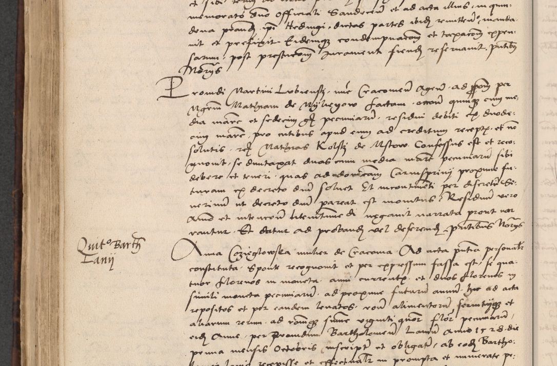 Zdjęcie nr 598 dla obiektu archiwalnego: INRI. Acta actorum, obligacionum et sentenciarum tam interlocutoriarum quam diffinitivarum coram reverendo patre ac egregio viro domino Jacobo Erciss[o]wski decretorum doctorem, canonico et officiali generali Cracoviensi ad annum Domini 1528, indicionem primam, pontificatus sanctissimi in Christo patris et domini domini Clementis divina probidendcia pape seprtimi, annum quintum, per Stanislaum de Mordi legalem consistorii notarium omine felici inchoantur