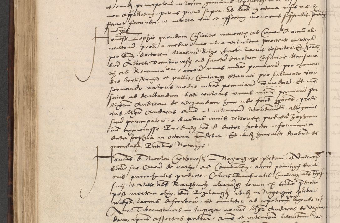 Zdjęcie nr 592 dla obiektu archiwalnego: INRI. Acta actorum, obligacionum et sentenciarum tam interlocutoriarum quam diffinitivarum coram reverendo patre ac egregio viro domino Jacobo Erciss[o]wski decretorum doctorem, canonico et officiali generali Cracoviensi ad annum Domini 1528, indicionem primam, pontificatus sanctissimi in Christo patris et domini domini Clementis divina probidendcia pape seprtimi, annum quintum, per Stanislaum de Mordi legalem consistorii notarium omine felici inchoantur