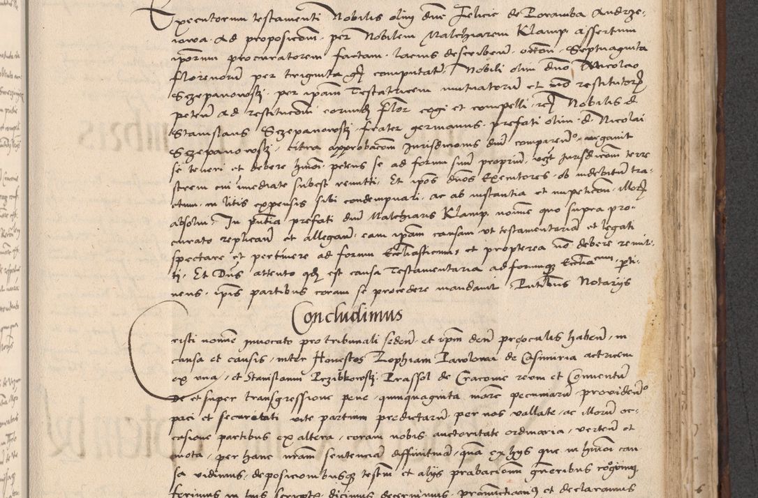 Zdjęcie nr 589 dla obiektu archiwalnego: INRI. Acta actorum, obligacionum et sentenciarum tam interlocutoriarum quam diffinitivarum coram reverendo patre ac egregio viro domino Jacobo Erciss[o]wski decretorum doctorem, canonico et officiali generali Cracoviensi ad annum Domini 1528, indicionem primam, pontificatus sanctissimi in Christo patris et domini domini Clementis divina probidendcia pape seprtimi, annum quintum, per Stanislaum de Mordi legalem consistorii notarium omine felici inchoantur
