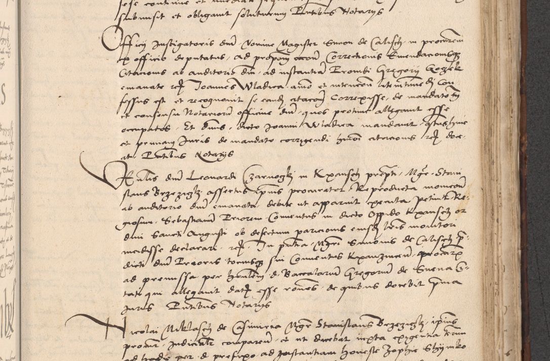 Zdjęcie nr 591 dla obiektu archiwalnego: INRI. Acta actorum, obligacionum et sentenciarum tam interlocutoriarum quam diffinitivarum coram reverendo patre ac egregio viro domino Jacobo Erciss[o]wski decretorum doctorem, canonico et officiali generali Cracoviensi ad annum Domini 1528, indicionem primam, pontificatus sanctissimi in Christo patris et domini domini Clementis divina probidendcia pape seprtimi, annum quintum, per Stanislaum de Mordi legalem consistorii notarium omine felici inchoantur