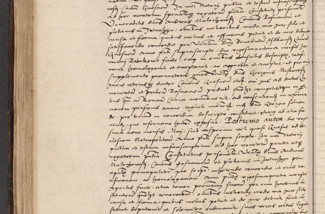 Zdjęcie nr 580 dla obiektu archiwalnego: INRI. Acta actorum, obligacionum et sentenciarum tam interlocutoriarum quam diffinitivarum coram reverendo patre ac egregio viro domino Jacobo Erciss[o]wski decretorum doctorem, canonico et officiali generali Cracoviensi ad annum Domini 1528, indicionem primam, pontificatus sanctissimi in Christo patris et domini domini Clementis divina probidendcia pape seprtimi, annum quintum, per Stanislaum de Mordi legalem consistorii notarium omine felici inchoantur