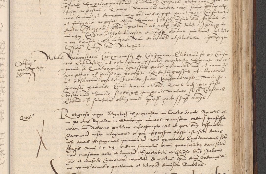 Zdjęcie nr 577 dla obiektu archiwalnego: INRI. Acta actorum, obligacionum et sentenciarum tam interlocutoriarum quam diffinitivarum coram reverendo patre ac egregio viro domino Jacobo Erciss[o]wski decretorum doctorem, canonico et officiali generali Cracoviensi ad annum Domini 1528, indicionem primam, pontificatus sanctissimi in Christo patris et domini domini Clementis divina probidendcia pape seprtimi, annum quintum, per Stanislaum de Mordi legalem consistorii notarium omine felici inchoantur