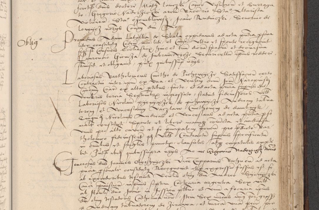 Zdjęcie nr 575 dla obiektu archiwalnego: INRI. Acta actorum, obligacionum et sentenciarum tam interlocutoriarum quam diffinitivarum coram reverendo patre ac egregio viro domino Jacobo Erciss[o]wski decretorum doctorem, canonico et officiali generali Cracoviensi ad annum Domini 1528, indicionem primam, pontificatus sanctissimi in Christo patris et domini domini Clementis divina probidendcia pape seprtimi, annum quintum, per Stanislaum de Mordi legalem consistorii notarium omine felici inchoantur