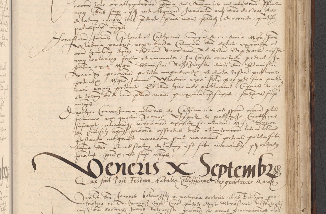 Zdjęcie nr 571 dla obiektu archiwalnego: INRI. Acta actorum, obligacionum et sentenciarum tam interlocutoriarum quam diffinitivarum coram reverendo patre ac egregio viro domino Jacobo Erciss[o]wski decretorum doctorem, canonico et officiali generali Cracoviensi ad annum Domini 1528, indicionem primam, pontificatus sanctissimi in Christo patris et domini domini Clementis divina probidendcia pape seprtimi, annum quintum, per Stanislaum de Mordi legalem consistorii notarium omine felici inchoantur