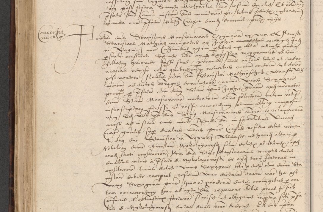 Zdjęcie nr 566 dla obiektu archiwalnego: INRI. Acta actorum, obligacionum et sentenciarum tam interlocutoriarum quam diffinitivarum coram reverendo patre ac egregio viro domino Jacobo Erciss[o]wski decretorum doctorem, canonico et officiali generali Cracoviensi ad annum Domini 1528, indicionem primam, pontificatus sanctissimi in Christo patris et domini domini Clementis divina probidendcia pape seprtimi, annum quintum, per Stanislaum de Mordi legalem consistorii notarium omine felici inchoantur