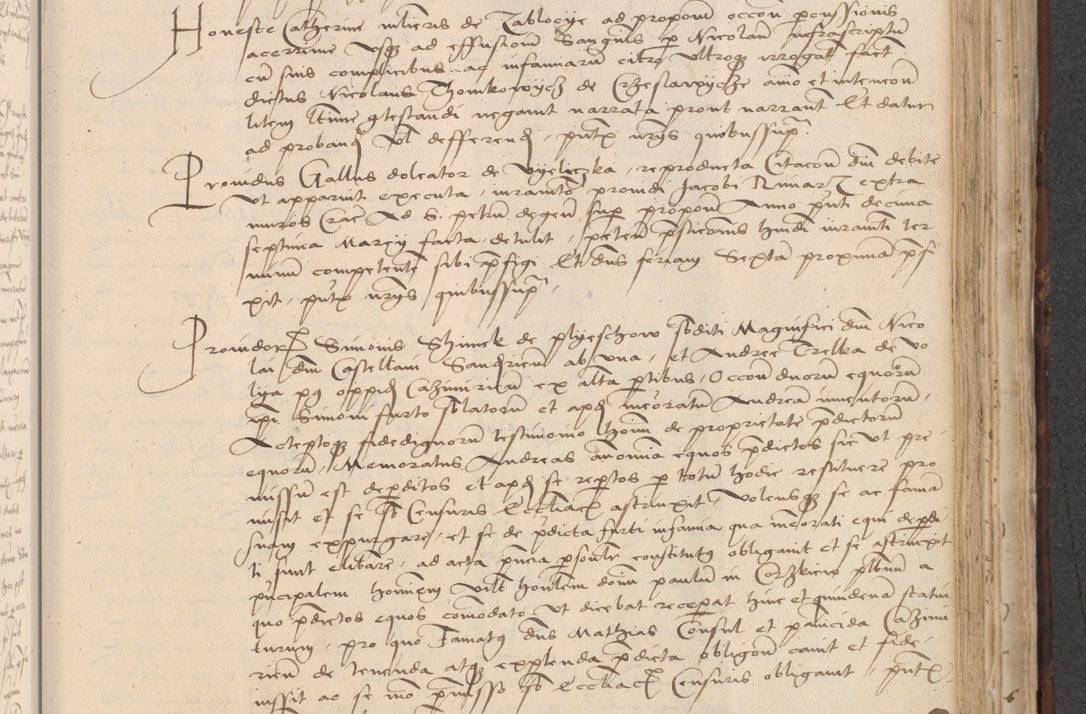 Zdjęcie nr 567 dla obiektu archiwalnego: INRI. Acta actorum, obligacionum et sentenciarum tam interlocutoriarum quam diffinitivarum coram reverendo patre ac egregio viro domino Jacobo Erciss[o]wski decretorum doctorem, canonico et officiali generali Cracoviensi ad annum Domini 1528, indicionem primam, pontificatus sanctissimi in Christo patris et domini domini Clementis divina probidendcia pape seprtimi, annum quintum, per Stanislaum de Mordi legalem consistorii notarium omine felici inchoantur