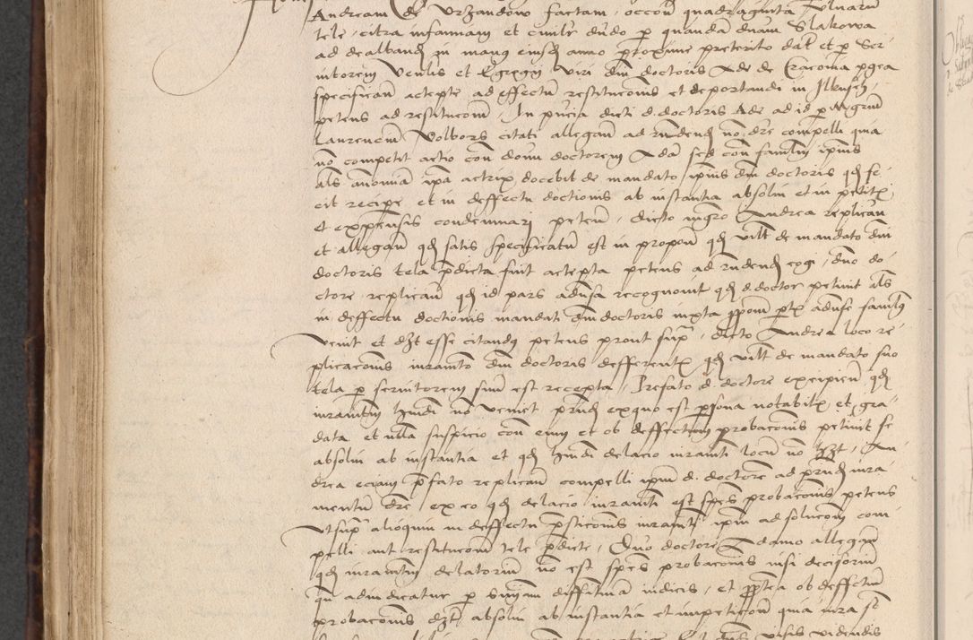 Zdjęcie nr 568 dla obiektu archiwalnego: INRI. Acta actorum, obligacionum et sentenciarum tam interlocutoriarum quam diffinitivarum coram reverendo patre ac egregio viro domino Jacobo Erciss[o]wski decretorum doctorem, canonico et officiali generali Cracoviensi ad annum Domini 1528, indicionem primam, pontificatus sanctissimi in Christo patris et domini domini Clementis divina probidendcia pape seprtimi, annum quintum, per Stanislaum de Mordi legalem consistorii notarium omine felici inchoantur