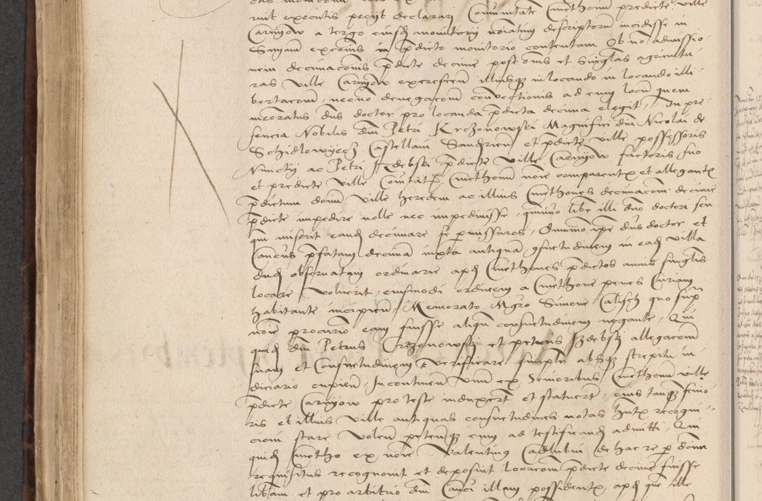 Zdjęcie nr 564 dla obiektu archiwalnego: INRI. Acta actorum, obligacionum et sentenciarum tam interlocutoriarum quam diffinitivarum coram reverendo patre ac egregio viro domino Jacobo Erciss[o]wski decretorum doctorem, canonico et officiali generali Cracoviensi ad annum Domini 1528, indicionem primam, pontificatus sanctissimi in Christo patris et domini domini Clementis divina probidendcia pape seprtimi, annum quintum, per Stanislaum de Mordi legalem consistorii notarium omine felici inchoantur