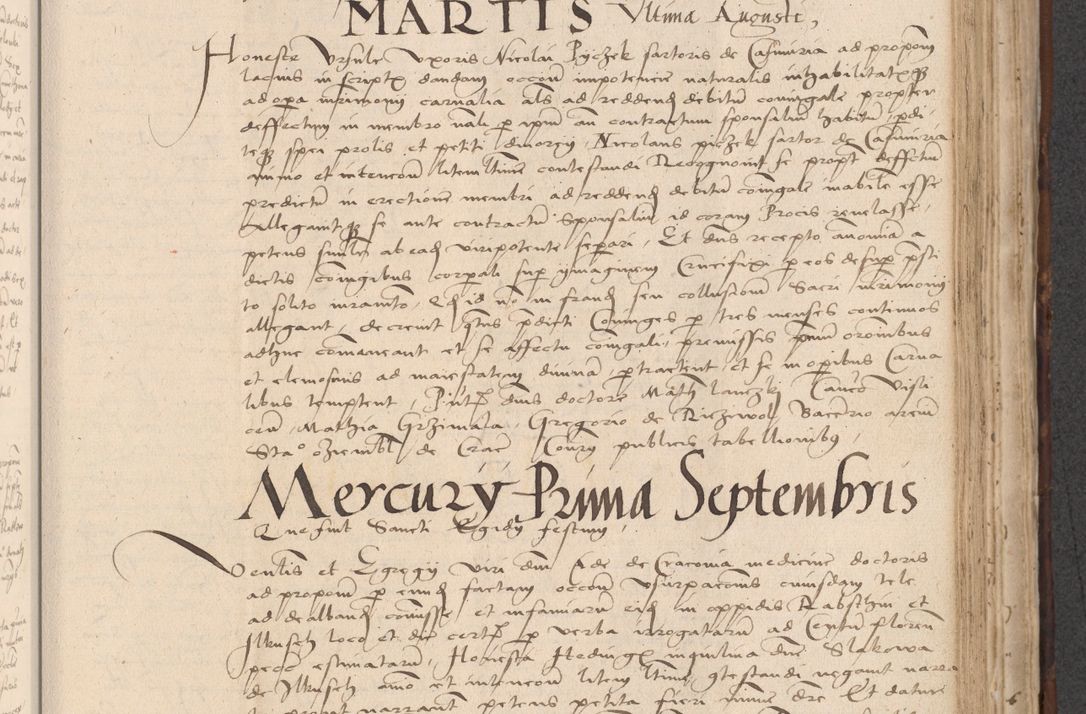 Zdjęcie nr 563 dla obiektu archiwalnego: INRI. Acta actorum, obligacionum et sentenciarum tam interlocutoriarum quam diffinitivarum coram reverendo patre ac egregio viro domino Jacobo Erciss[o]wski decretorum doctorem, canonico et officiali generali Cracoviensi ad annum Domini 1528, indicionem primam, pontificatus sanctissimi in Christo patris et domini domini Clementis divina probidendcia pape seprtimi, annum quintum, per Stanislaum de Mordi legalem consistorii notarium omine felici inchoantur