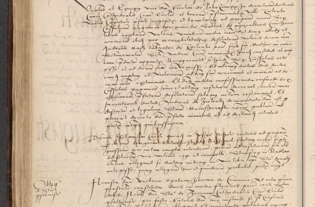 Zdjęcie nr 562 dla obiektu archiwalnego: INRI. Acta actorum, obligacionum et sentenciarum tam interlocutoriarum quam diffinitivarum coram reverendo patre ac egregio viro domino Jacobo Erciss[o]wski decretorum doctorem, canonico et officiali generali Cracoviensi ad annum Domini 1528, indicionem primam, pontificatus sanctissimi in Christo patris et domini domini Clementis divina probidendcia pape seprtimi, annum quintum, per Stanislaum de Mordi legalem consistorii notarium omine felici inchoantur