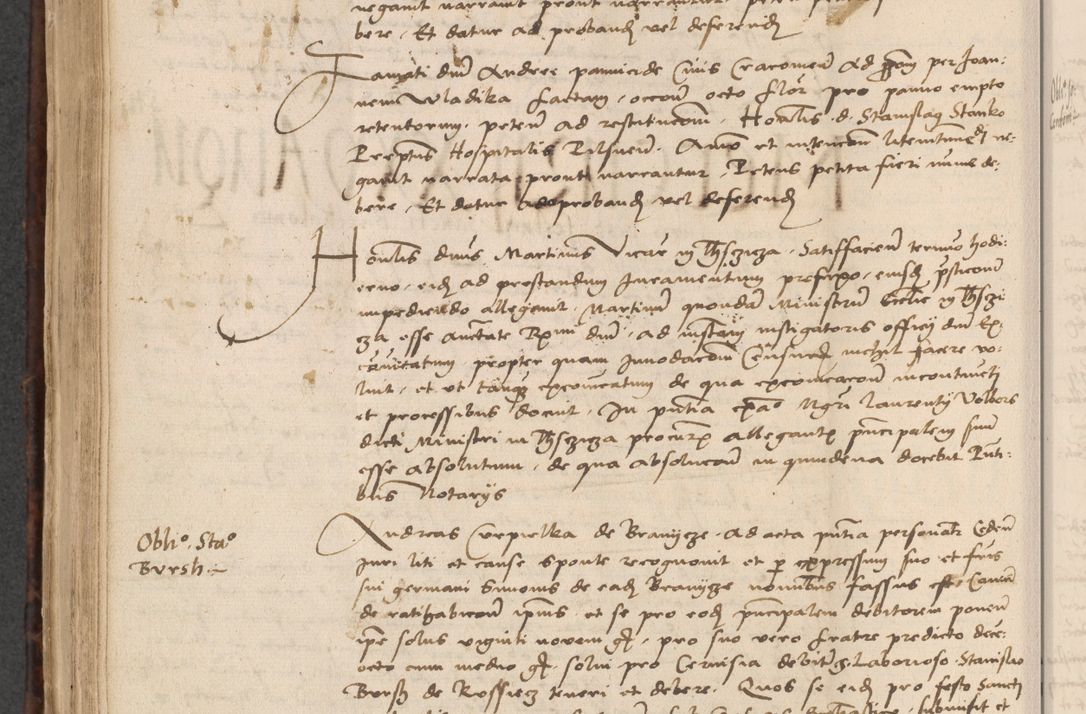 Zdjęcie nr 558 dla obiektu archiwalnego: INRI. Acta actorum, obligacionum et sentenciarum tam interlocutoriarum quam diffinitivarum coram reverendo patre ac egregio viro domino Jacobo Erciss[o]wski decretorum doctorem, canonico et officiali generali Cracoviensi ad annum Domini 1528, indicionem primam, pontificatus sanctissimi in Christo patris et domini domini Clementis divina probidendcia pape seprtimi, annum quintum, per Stanislaum de Mordi legalem consistorii notarium omine felici inchoantur