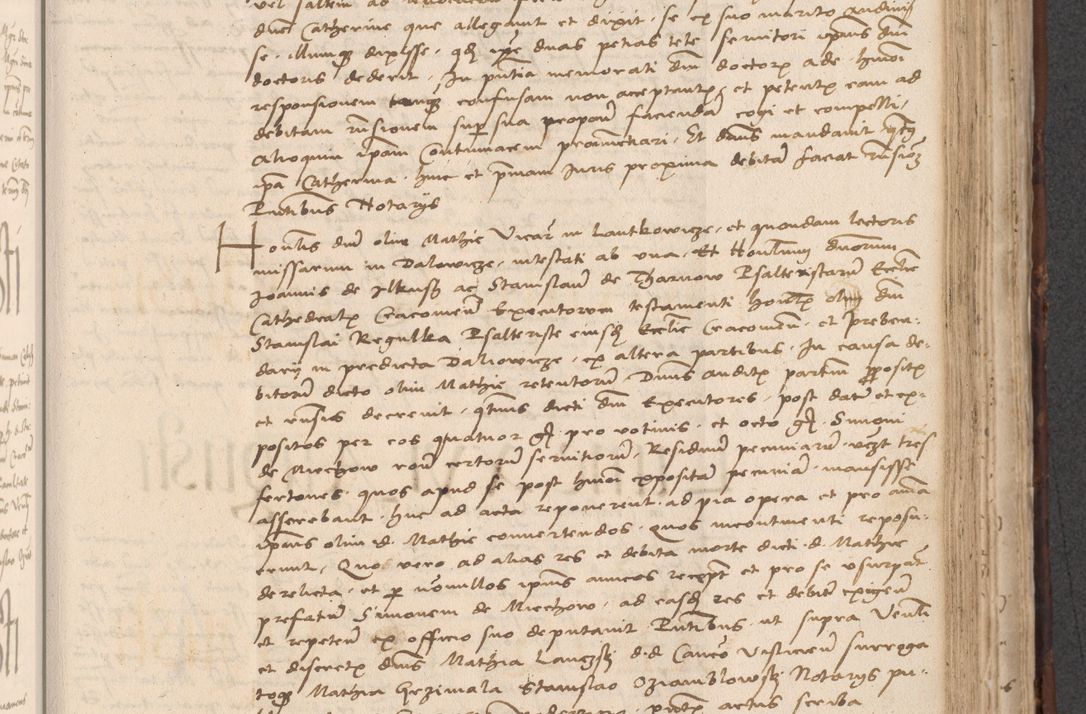 Zdjęcie nr 551 dla obiektu archiwalnego: INRI. Acta actorum, obligacionum et sentenciarum tam interlocutoriarum quam diffinitivarum coram reverendo patre ac egregio viro domino Jacobo Erciss[o]wski decretorum doctorem, canonico et officiali generali Cracoviensi ad annum Domini 1528, indicionem primam, pontificatus sanctissimi in Christo patris et domini domini Clementis divina probidendcia pape seprtimi, annum quintum, per Stanislaum de Mordi legalem consistorii notarium omine felici inchoantur