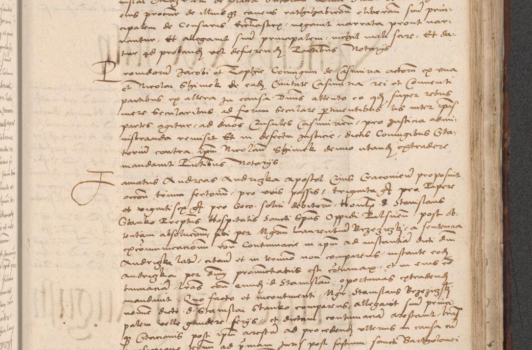 Zdjęcie nr 545 dla obiektu archiwalnego: INRI. Acta actorum, obligacionum et sentenciarum tam interlocutoriarum quam diffinitivarum coram reverendo patre ac egregio viro domino Jacobo Erciss[o]wski decretorum doctorem, canonico et officiali generali Cracoviensi ad annum Domini 1528, indicionem primam, pontificatus sanctissimi in Christo patris et domini domini Clementis divina probidendcia pape seprtimi, annum quintum, per Stanislaum de Mordi legalem consistorii notarium omine felici inchoantur