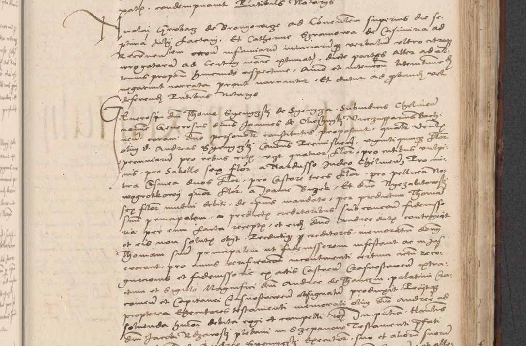 Zdjęcie nr 537 dla obiektu archiwalnego: INRI. Acta actorum, obligacionum et sentenciarum tam interlocutoriarum quam diffinitivarum coram reverendo patre ac egregio viro domino Jacobo Erciss[o]wski decretorum doctorem, canonico et officiali generali Cracoviensi ad annum Domini 1528, indicionem primam, pontificatus sanctissimi in Christo patris et domini domini Clementis divina probidendcia pape seprtimi, annum quintum, per Stanislaum de Mordi legalem consistorii notarium omine felici inchoantur
